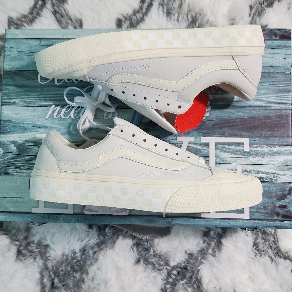 Vans unisex style 36 sf leather antique white